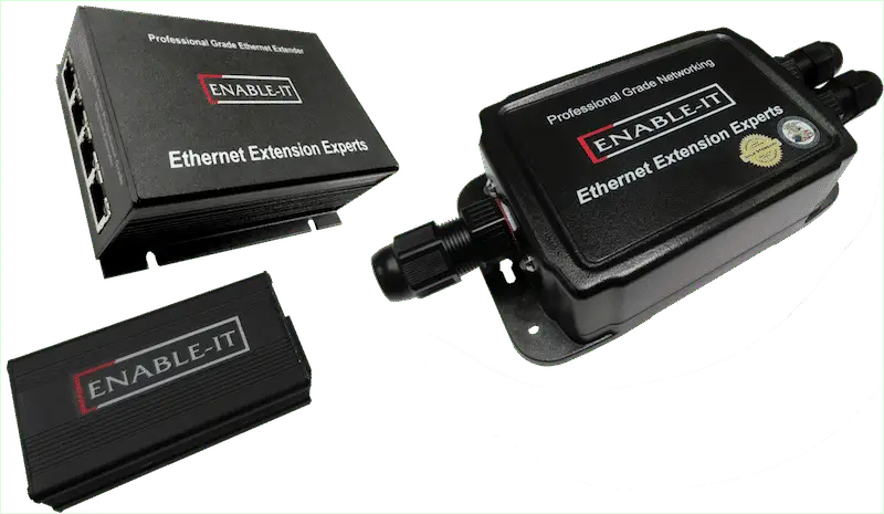 Exceptional Remote Gate Access Control and Video Surveillance 8 865W PRO Outdoor PoE Extender Kit