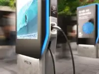 Badass Power over Ethernet Enables Digital Signage 3 Volta EV Digital Signage Display