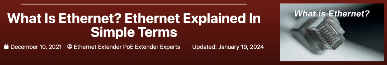 What Is Ethernet? Ethernet Explained In Simple Terms Banner