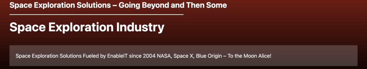 Space Exploration Industry Banner