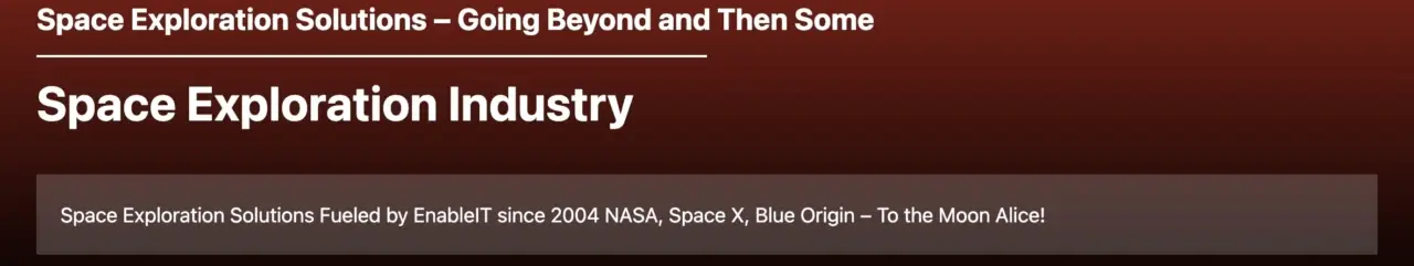 Space Exploration Industry Banner