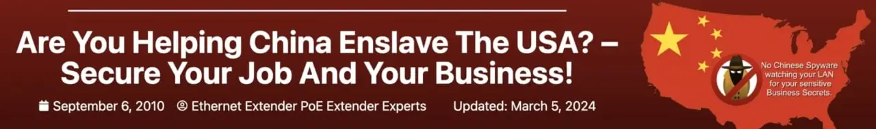 Are You Helping China Enslave The USA? – Secure Your Job And Your Business! Banner