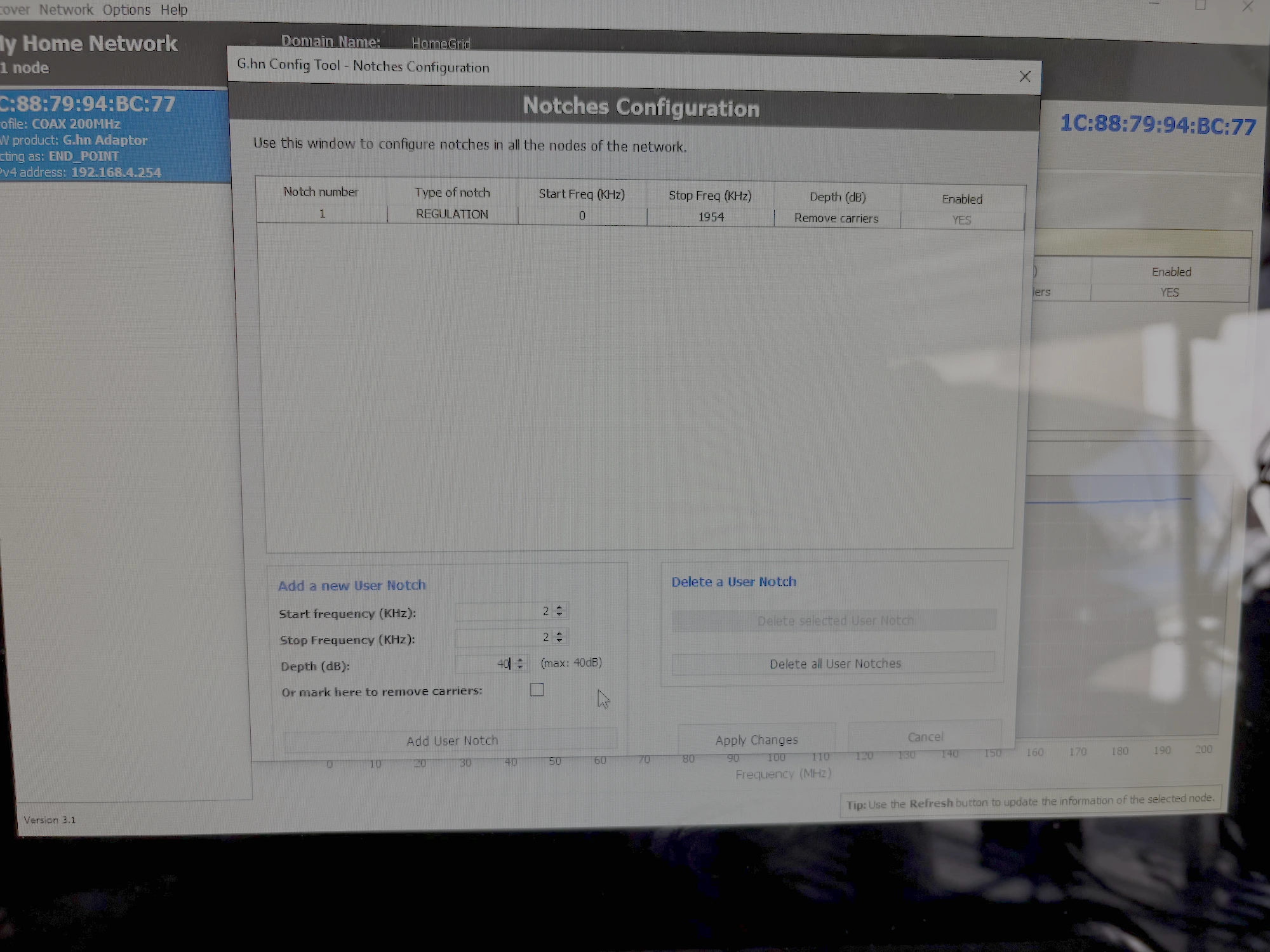 Enable-IT G.Hn Configure Notches 2