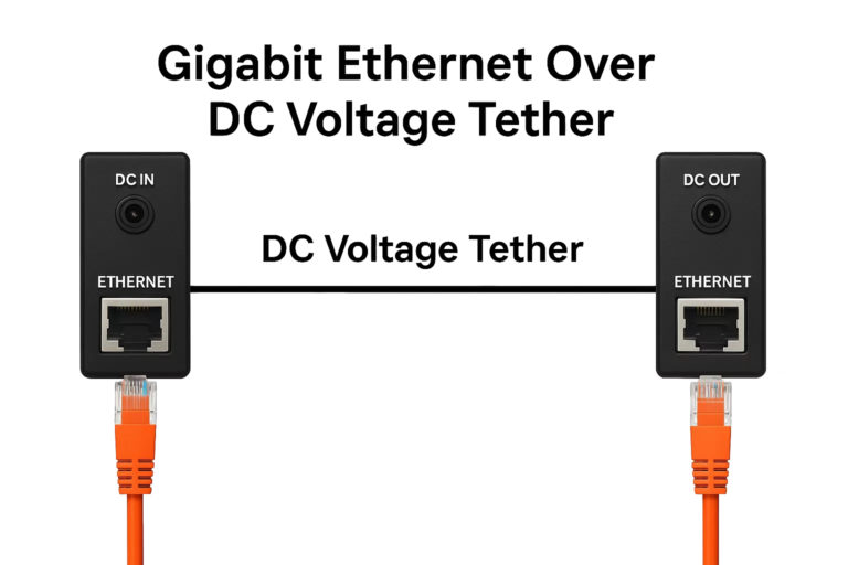 Gigabit Ethernet Over DC Voltage Tether
