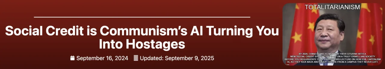 Social Credit is Communism’s AI Turning You Into Hostages banner