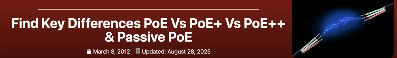 Find Key Differences PoE Vs PoE+ Vs PoE++ & Passive PoE banner