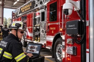 Innovative Firetruck Security Surveillance with Mobile PoE 8805M