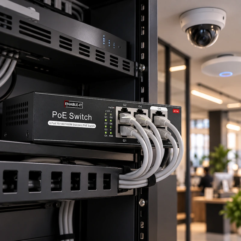 Enable-IT 8805 6 Port Gigabit PoE Switch 2 Enable-IT-8805-Gigabit-PoE-6-Port-Switch Front